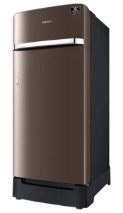 samsung 189l 5 star inverter direct cool single door refrigerator appliance (rr21c2h25dx/hl,luxe brown) base stand drawer 2023 model